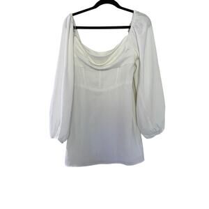 Princess Polly LILLIE LONG SLEEVE MINI DRESS WHITE sz 8